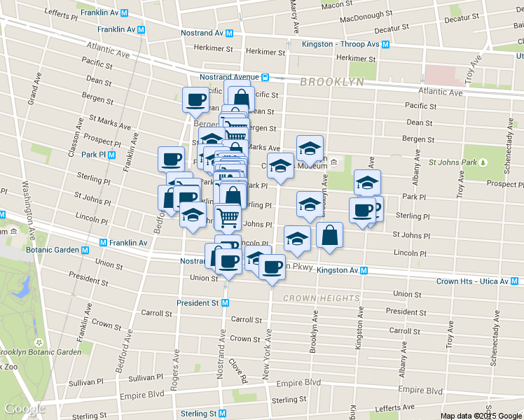 map of restaurants, bars, coffee shops, grocery stores, and more near 911 Sterling Place in Brooklyn