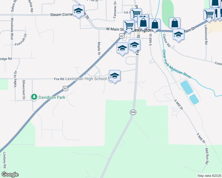 map of restaurants, bars, coffee shops, grocery stores, and more near 103 Clever Lane in Lexington