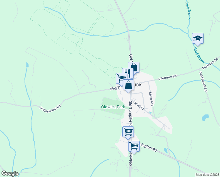 map of restaurants, bars, coffee shops, grocery stores, and more near 14 Kings Road in Lebanon