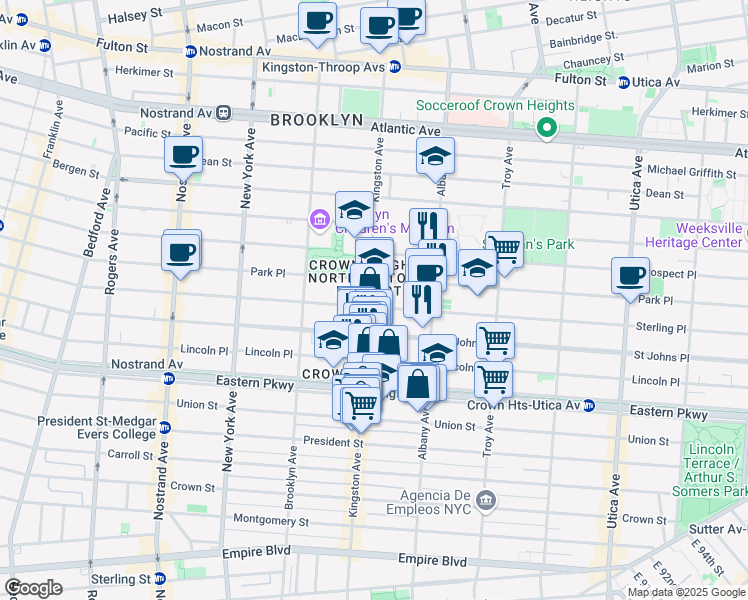 map of restaurants, bars, coffee shops, grocery stores, and more near 12 Hampton Place in Brooklyn