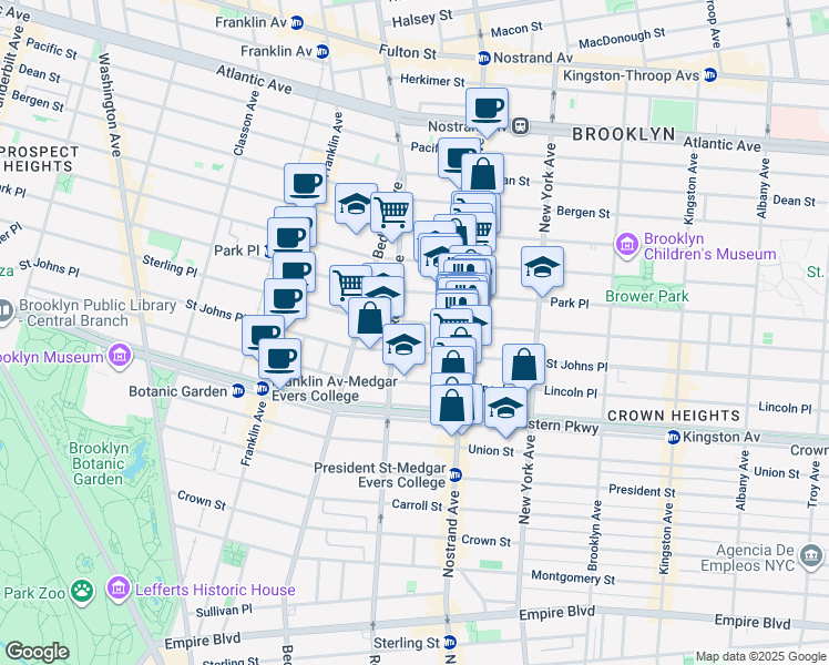 map of restaurants, bars, coffee shops, grocery stores, and more near 792 Sterling Place in Brooklyn