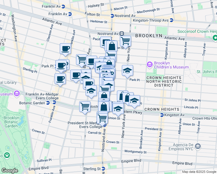 map of restaurants, bars, coffee shops, grocery stores, and more near 856 Sterling Place in Brooklyn