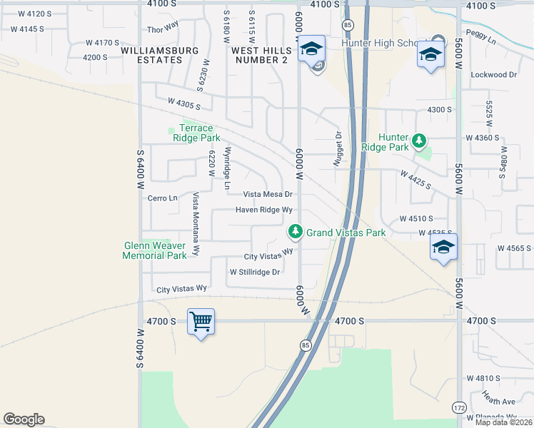 map of restaurants, bars, coffee shops, grocery stores, and more near 6081 Haven Ridge Way in West Valley City