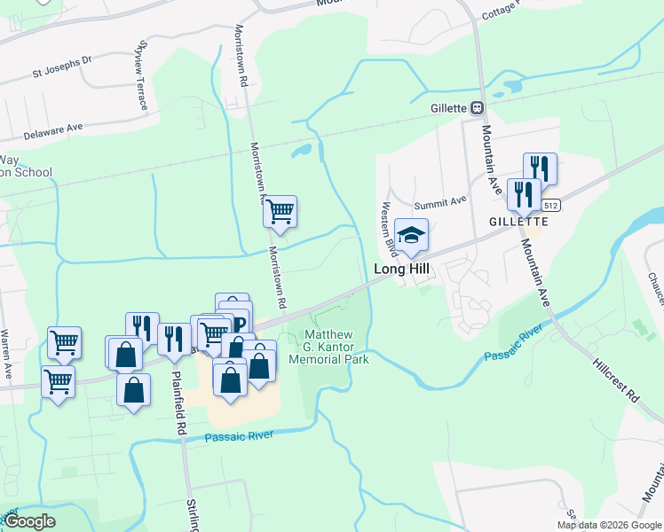 map of restaurants, bars, coffee shops, grocery stores, and more near 59 Madison Street in Long Hill