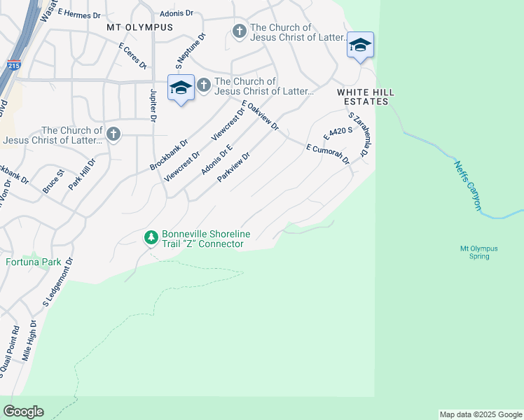 map of restaurants, bars, coffee shops, grocery stores, and more near 4544 South Abinadi Road in Salt Lake City
