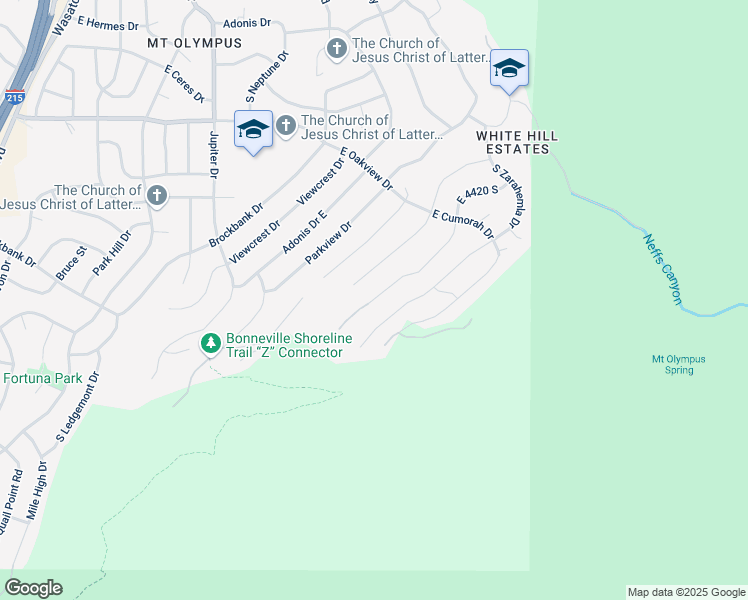 map of restaurants, bars, coffee shops, grocery stores, and more near 4544 South Abinadi Road in Salt Lake City