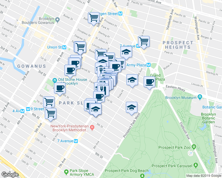 map of restaurants, bars, coffee shops, grocery stores, and more near in Brooklyn