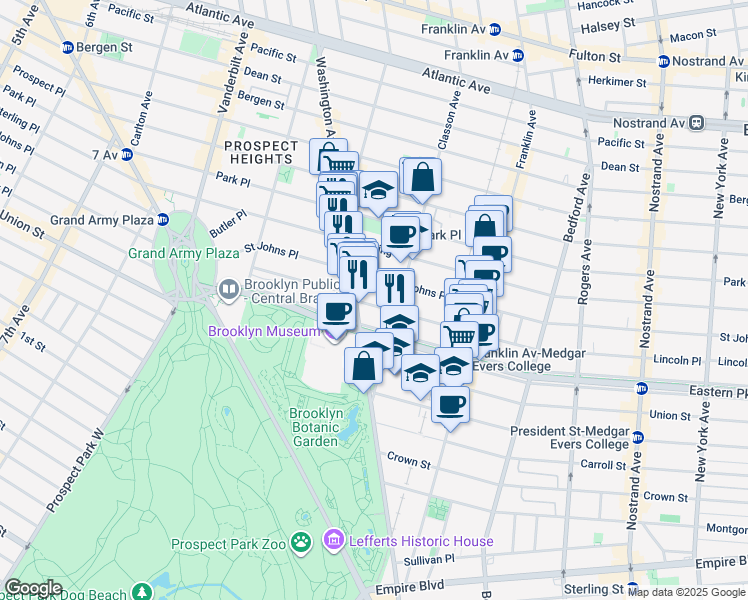 map of restaurants, bars, coffee shops, grocery stores, and more near 429 Lincoln Place in Brooklyn