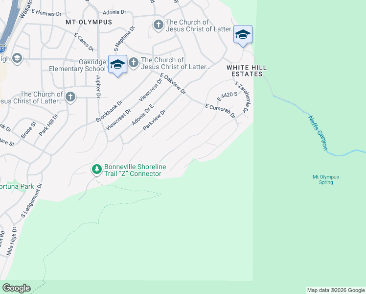 map of restaurants, bars, coffee shops, grocery stores, and more near 4517 Abinadi Road in Salt Lake City