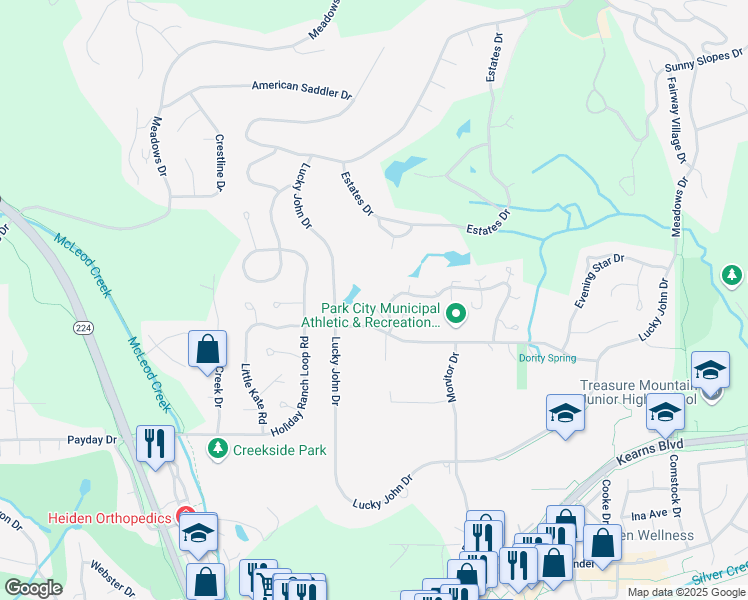 map of restaurants, bars, coffee shops, grocery stores, and more near 12 Wilson Court in Park City