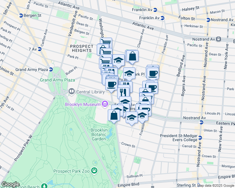 map of restaurants, bars, coffee shops, grocery stores, and more near 429 Lincoln Place in Brooklyn