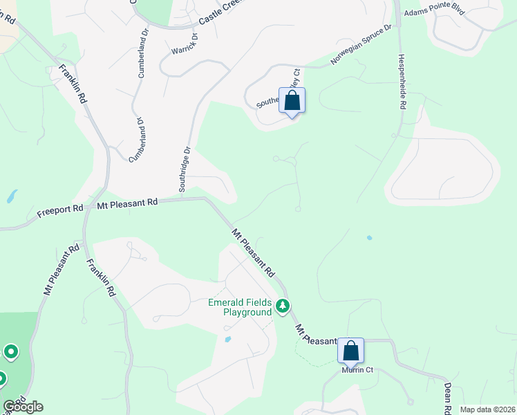 map of restaurants, bars, coffee shops, grocery stores, and more near 1015 Pleasant Ridge Drive in Mars