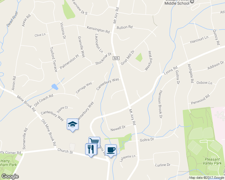 map of restaurants, bars, coffee shops, grocery stores, and more near 9 Chelsea Court in Bernards