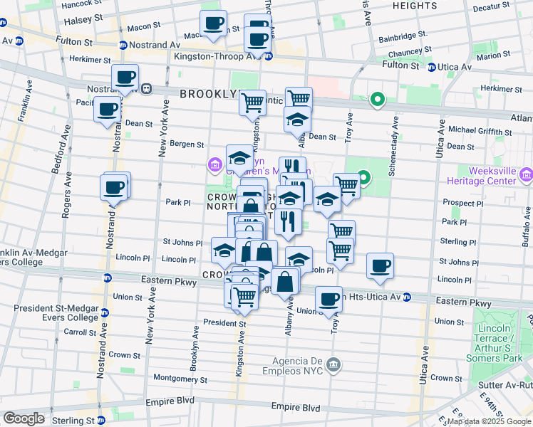 map of restaurants, bars, coffee shops, grocery stores, and more near 12 Hampton Place in Brooklyn