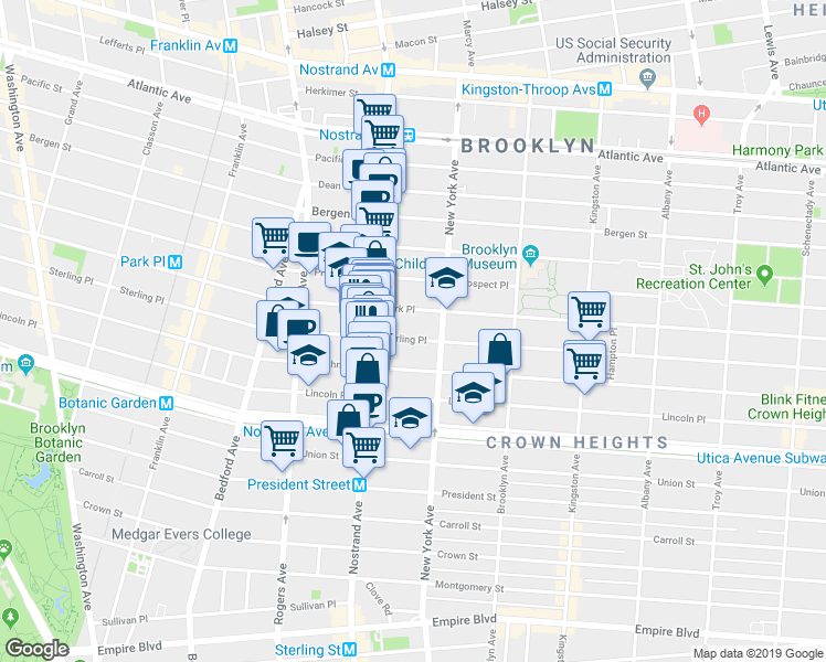 map of restaurants, bars, coffee shops, grocery stores, and more near 911 Sterling Place in Brooklyn