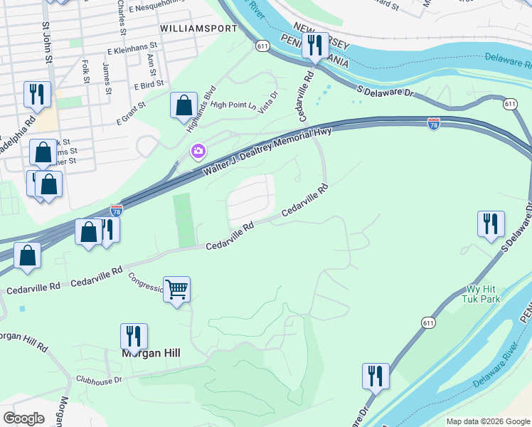 map of restaurants, bars, coffee shops, grocery stores, and more near 154 Knollwood Drive in Easton