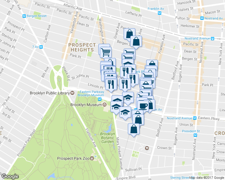 map of restaurants, bars, coffee shops, grocery stores, and more near 429 Lincoln Place in Brooklyn