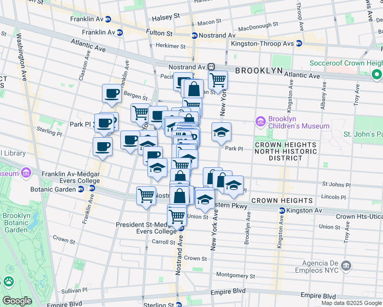 map of restaurants, bars, coffee shops, grocery stores, and more near 856 Sterling Place in Brooklyn