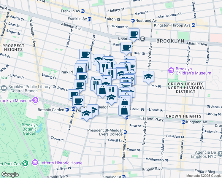 map of restaurants, bars, coffee shops, grocery stores, and more near in Brooklyn