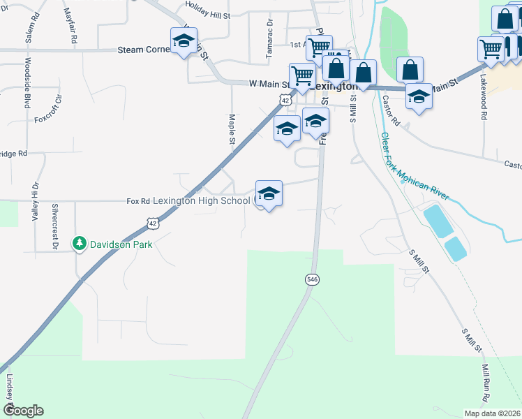 map of restaurants, bars, coffee shops, grocery stores, and more near 103 Clever Lane in Lexington