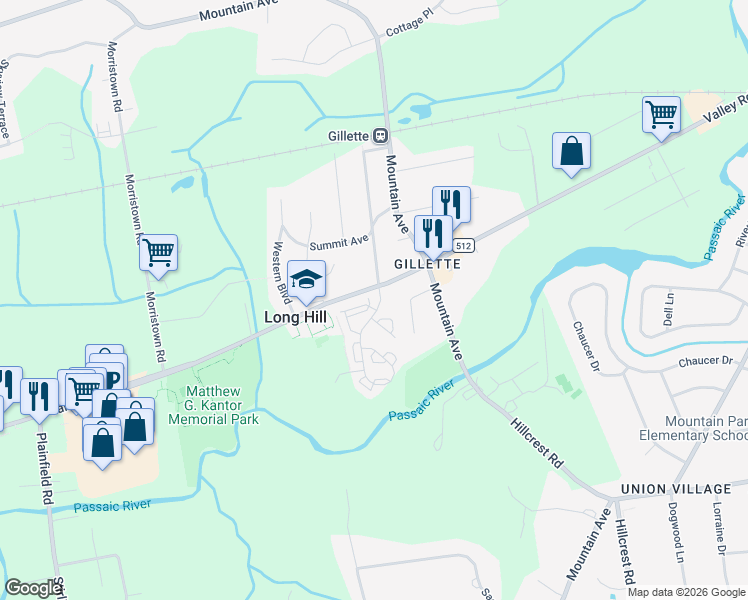 map of restaurants, bars, coffee shops, grocery stores, and more near 84 Sunrise Drive in Gillette