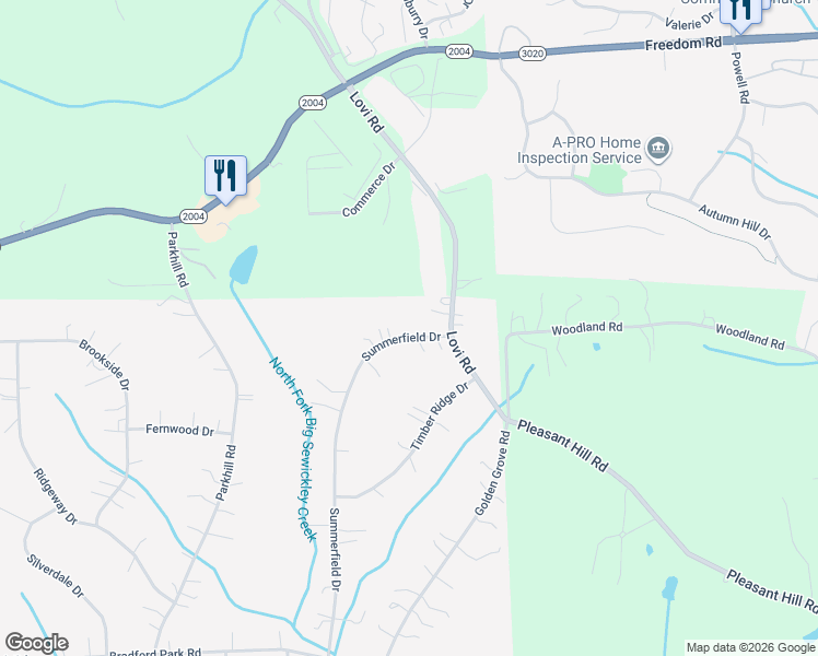 map of restaurants, bars, coffee shops, grocery stores, and more near 328 Summerfield Drive in Baden