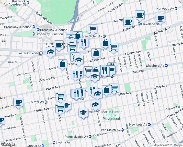 map of restaurants, bars, coffee shops, grocery stores, and more near 294 Vermont Street in Brooklyn
