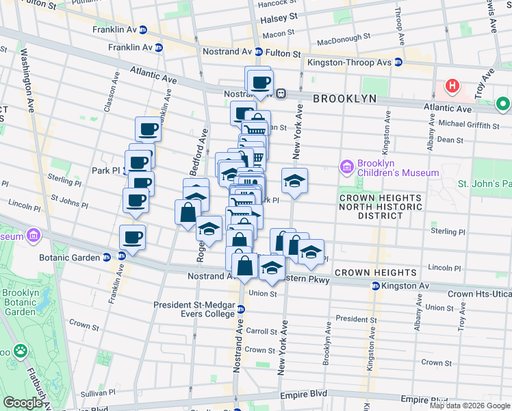 map of restaurants, bars, coffee shops, grocery stores, and more near 856 Sterling Place in Brooklyn
