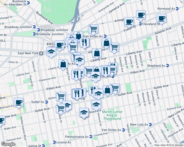 map of restaurants, bars, coffee shops, grocery stores, and more near 294 Vermont Street in Brooklyn