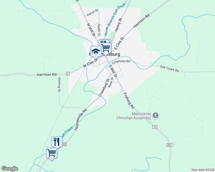 map of restaurants, bars, coffee shops, grocery stores, and more near 298 Crawford Street in Fredericksburg