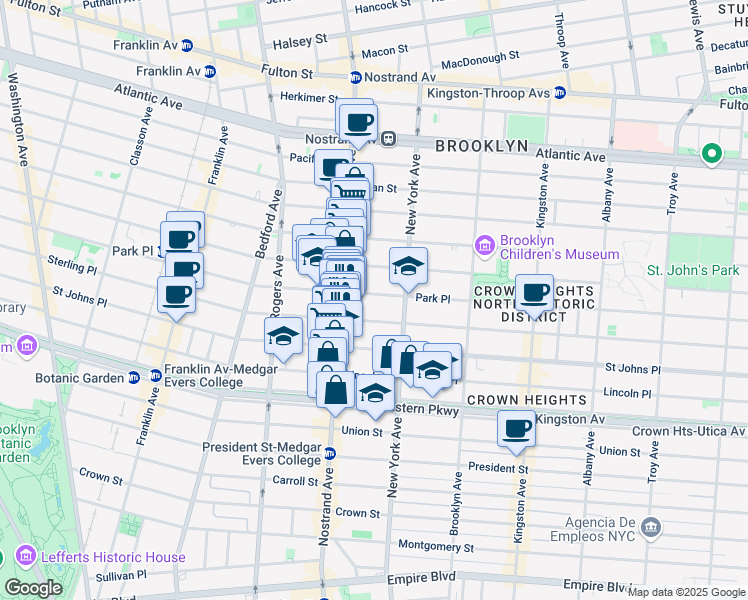 map of restaurants, bars, coffee shops, grocery stores, and more near 911 Sterling Place in Brooklyn