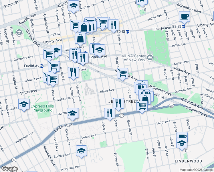 map of restaurants, bars, coffee shops, grocery stores, and more near in Brooklyn