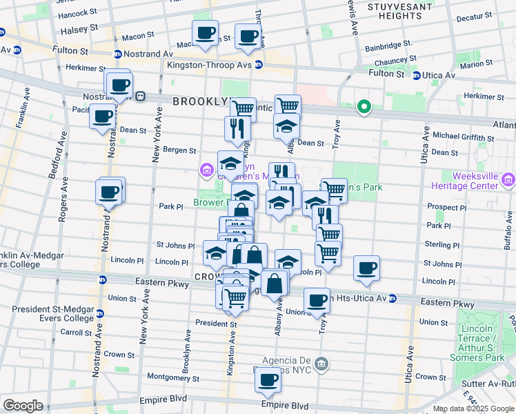 map of restaurants, bars, coffee shops, grocery stores, and more near 12 Hampton Place in Brooklyn