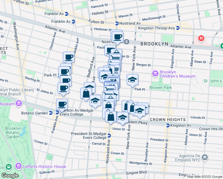 map of restaurants, bars, coffee shops, grocery stores, and more near 856 Sterling Place in Brooklyn