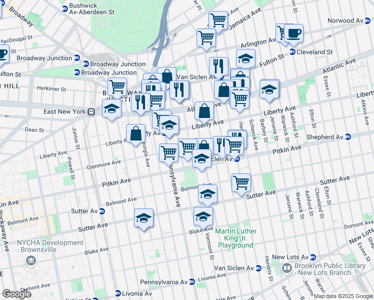 map of restaurants, bars, coffee shops, grocery stores, and more near 234 Vermont Street in Brooklyn