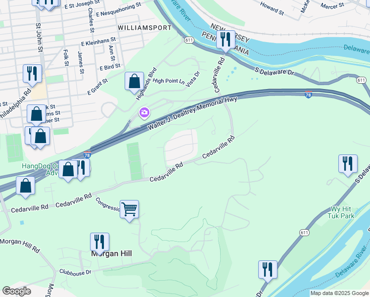 map of restaurants, bars, coffee shops, grocery stores, and more near 238 Auburn Drive in Easton