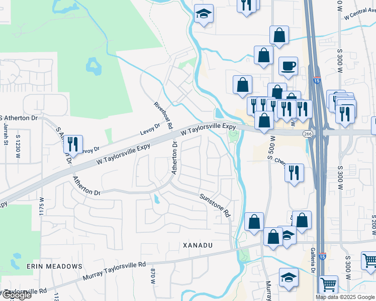 map of restaurants, bars, coffee shops, grocery stores, and more near 745 Monte Del Oro Street in Taylorsville