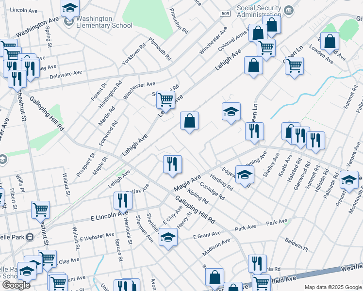 map of restaurants, bars, coffee shops, grocery stores, and more near 410 Clermont Terrace in Union