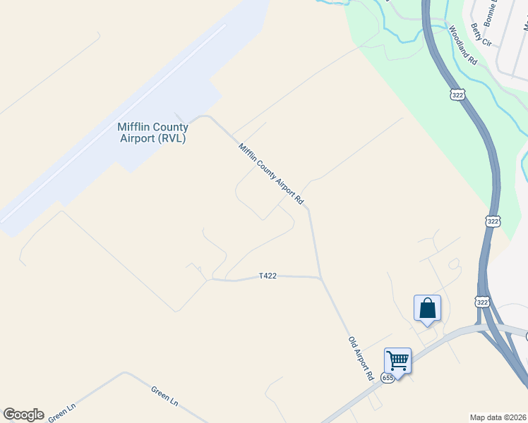 map of restaurants, bars, coffee shops, grocery stores, and more near 3 Cessna Drive in Reedsville