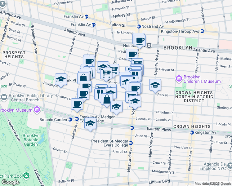 map of restaurants, bars, coffee shops, grocery stores, and more near in Brooklyn