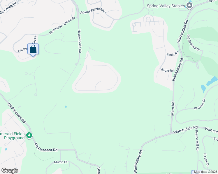 map of restaurants, bars, coffee shops, grocery stores, and more near 213 Springbrook Drive in Mars