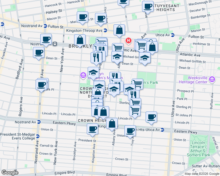 map of restaurants, bars, coffee shops, grocery stores, and more near in Brooklyn