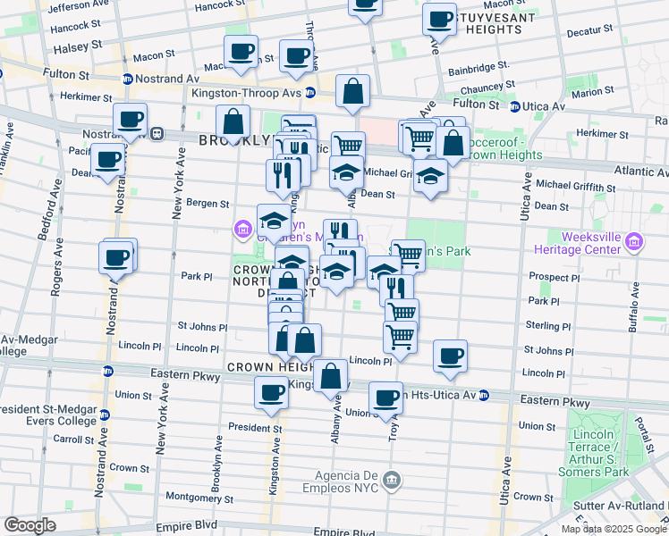 map of restaurants, bars, coffee shops, grocery stores, and more near in Brooklyn