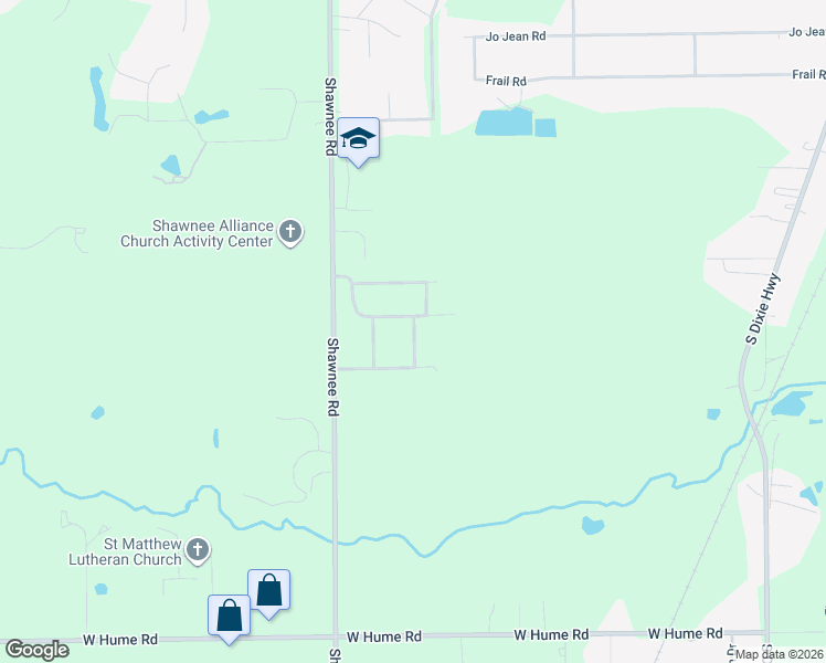 map of restaurants, bars, coffee shops, grocery stores, and more near 2834 Sandalwood Lane in Lima