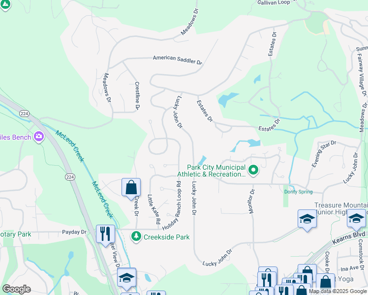map of restaurants, bars, coffee shops, grocery stores, and more near 2759 Lucky John Drive in Park City