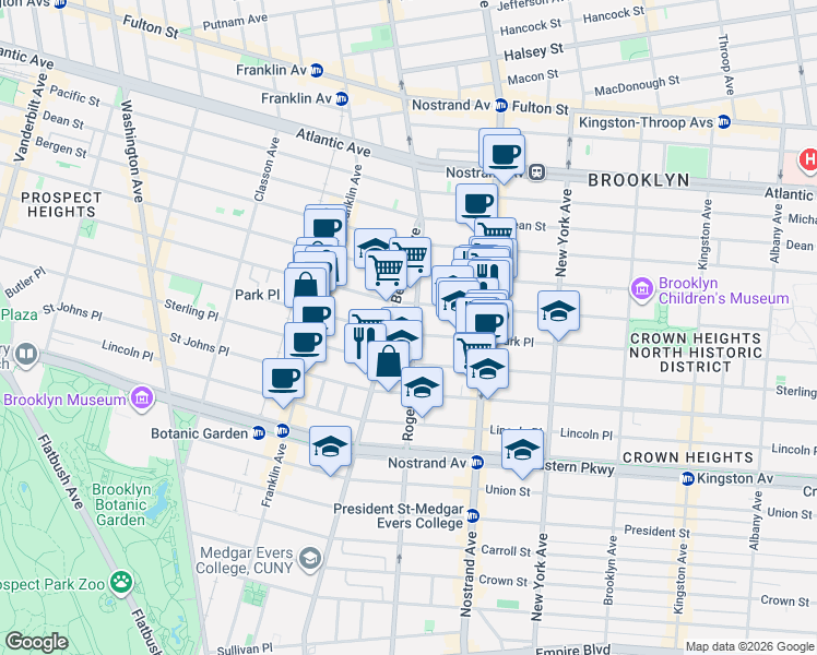 map of restaurants, bars, coffee shops, grocery stores, and more near in Brooklyn