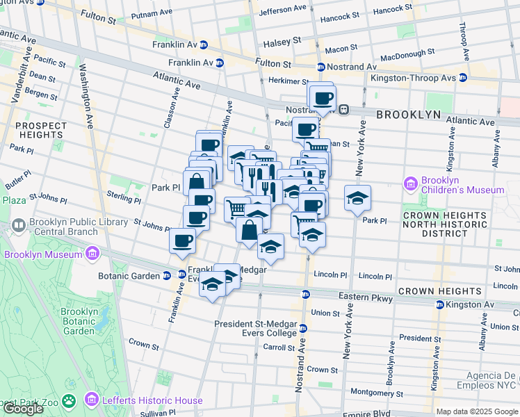 map of restaurants, bars, coffee shops, grocery stores, and more near in Brooklyn