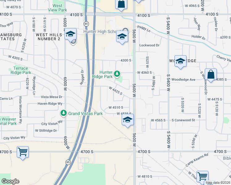 map of restaurants, bars, coffee shops, grocery stores, and more near 5713 Cape Cod Drive in West Valley City