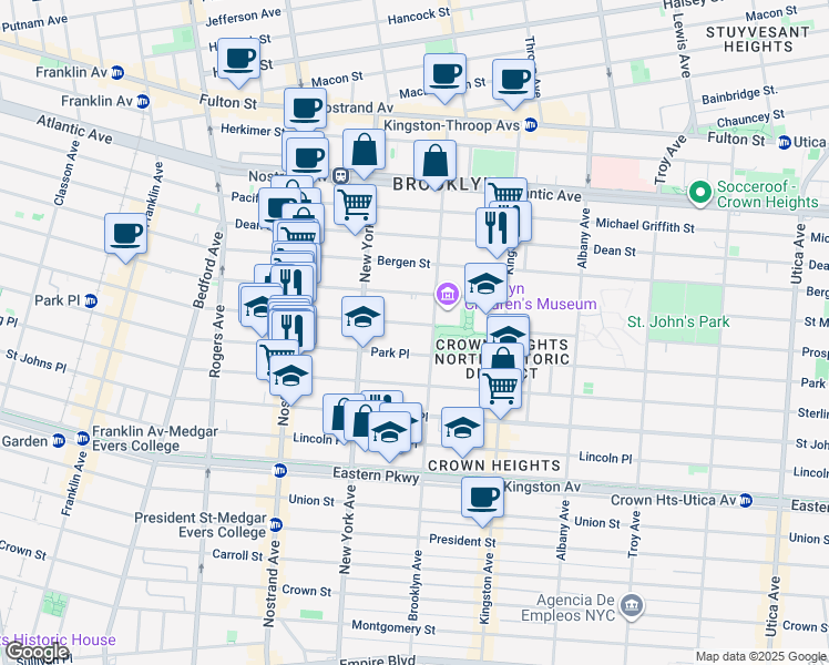 map of restaurants, bars, coffee shops, grocery stores, and more near 940 Prospect Place in Brooklyn
