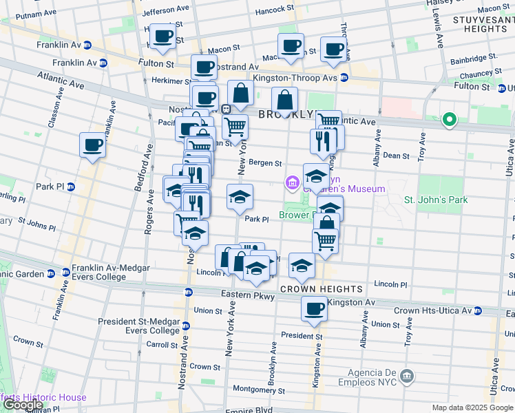 map of restaurants, bars, coffee shops, grocery stores, and more near 940 Prospect Place in Brooklyn
